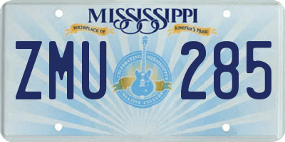 MS license plate ZMU285
