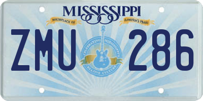 MS license plate ZMU286