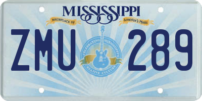 MS license plate ZMU289