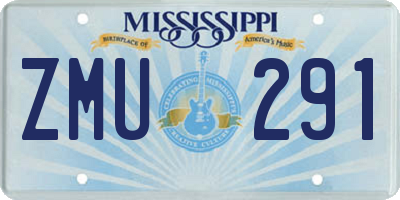 MS license plate ZMU291