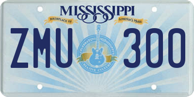 MS license plate ZMU300