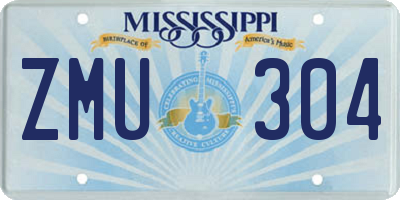 MS license plate ZMU304