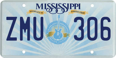 MS license plate ZMU306