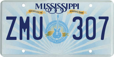 MS license plate ZMU307