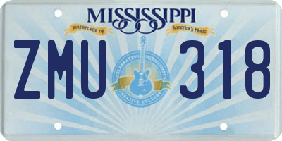 MS license plate ZMU318