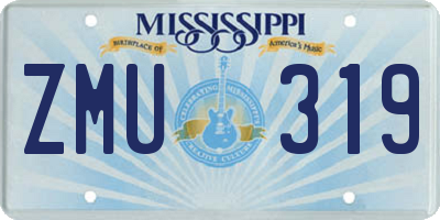 MS license plate ZMU319