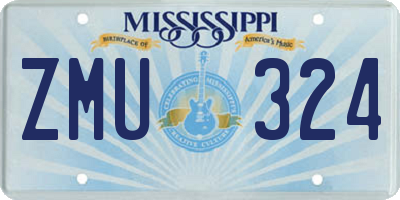 MS license plate ZMU324