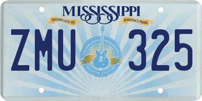MS license plate ZMU325