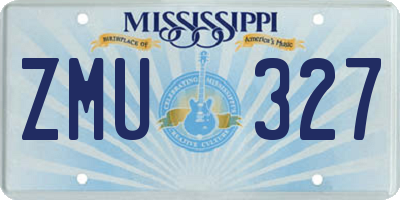 MS license plate ZMU327