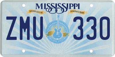 MS license plate ZMU330
