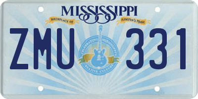MS license plate ZMU331