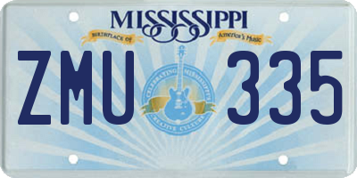 MS license plate ZMU335