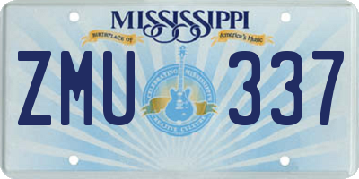 MS license plate ZMU337