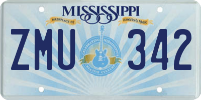 MS license plate ZMU342