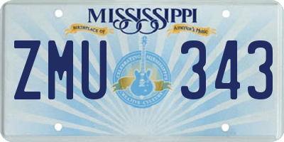 MS license plate ZMU343