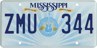 MS license plate ZMU344