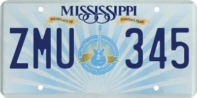 MS license plate ZMU345