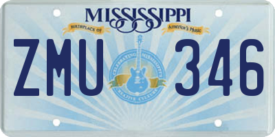 MS license plate ZMU346