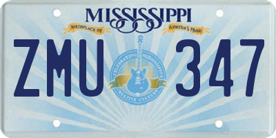 MS license plate ZMU347