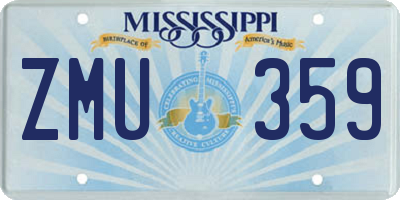 MS license plate ZMU359