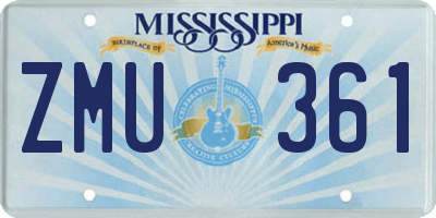 MS license plate ZMU361