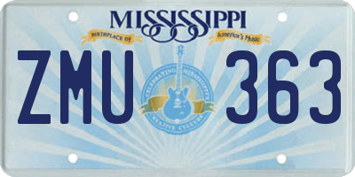 MS license plate ZMU363