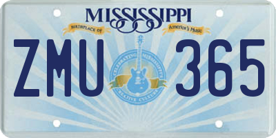 MS license plate ZMU365