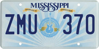 MS license plate ZMU370