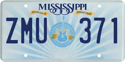 MS license plate ZMU371