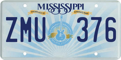 MS license plate ZMU376