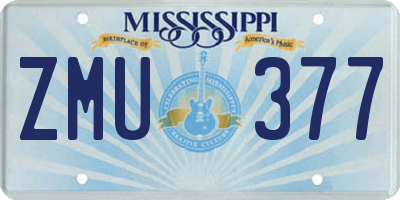 MS license plate ZMU377