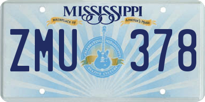 MS license plate ZMU378