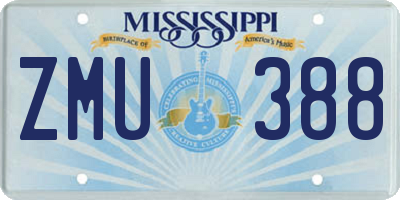 MS license plate ZMU388