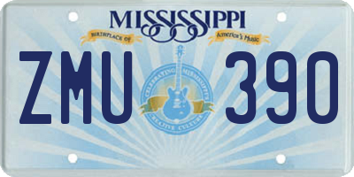 MS license plate ZMU390