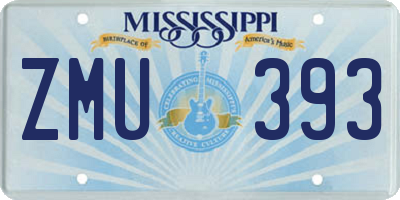 MS license plate ZMU393