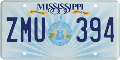 MS license plate ZMU394