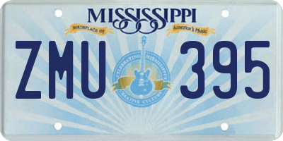 MS license plate ZMU395