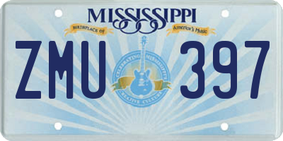 MS license plate ZMU397