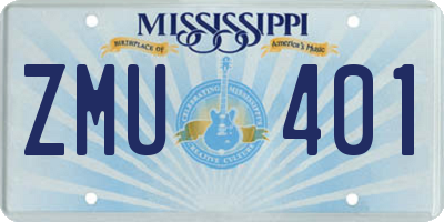 MS license plate ZMU401