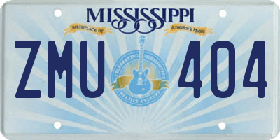 MS license plate ZMU404