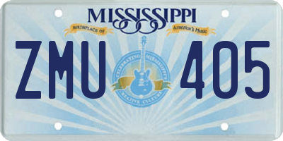 MS license plate ZMU405
