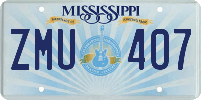 MS license plate ZMU407