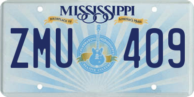 MS license plate ZMU409