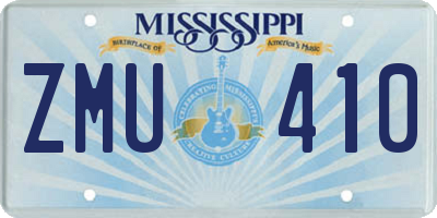 MS license plate ZMU410