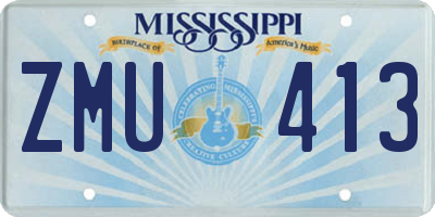 MS license plate ZMU413