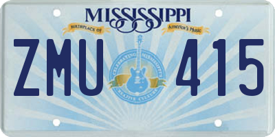 MS license plate ZMU415
