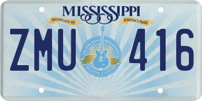 MS license plate ZMU416