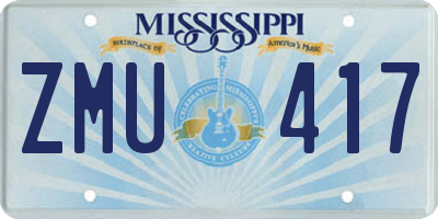 MS license plate ZMU417