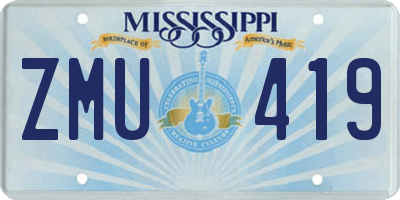MS license plate ZMU419
