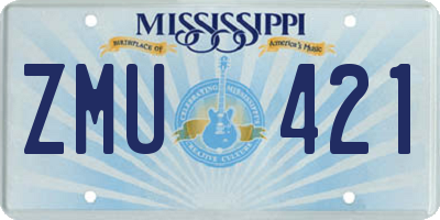 MS license plate ZMU421